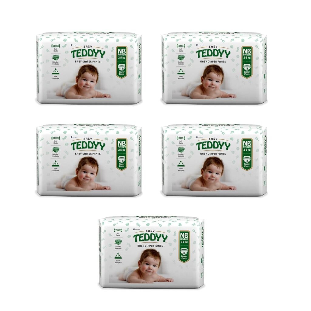 TEDDYY Baby Easy Pant Diapers Large 62 Count (Pack of 1), 9-14 kgs, 12 hrs Leak Protection, Anti - Bacterial